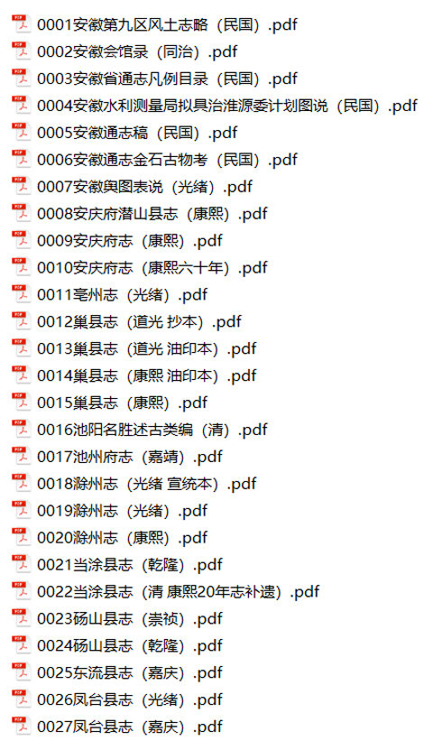 安徽地方志县志明清民国版本