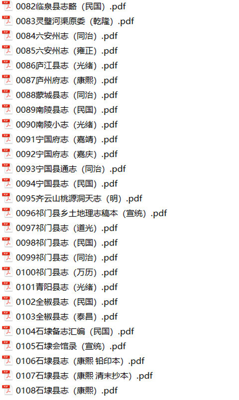 安徽地方志县志明清民国版本