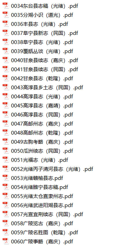 江苏地方志县志明清民国版本