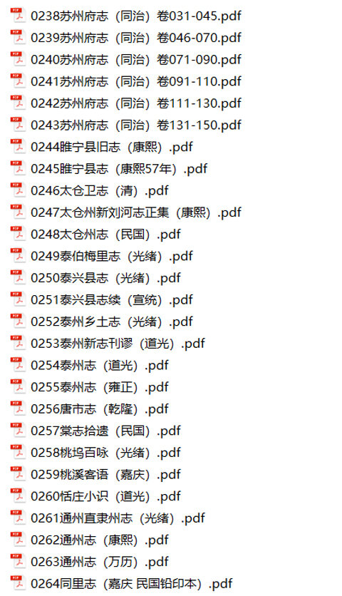 江苏地方志县志明清民国版本