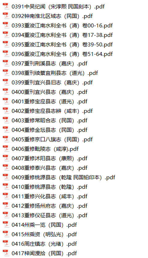 江苏地方志县志明清民国版本