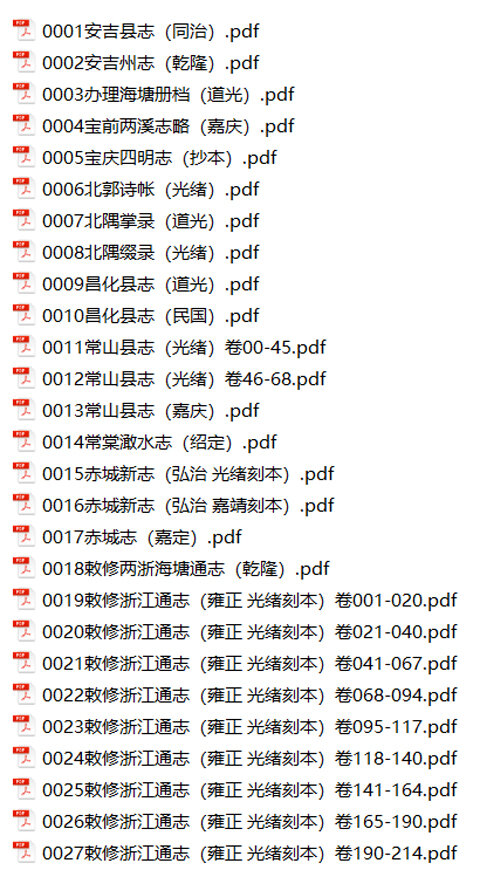 浙江地方志县志明清民国版本