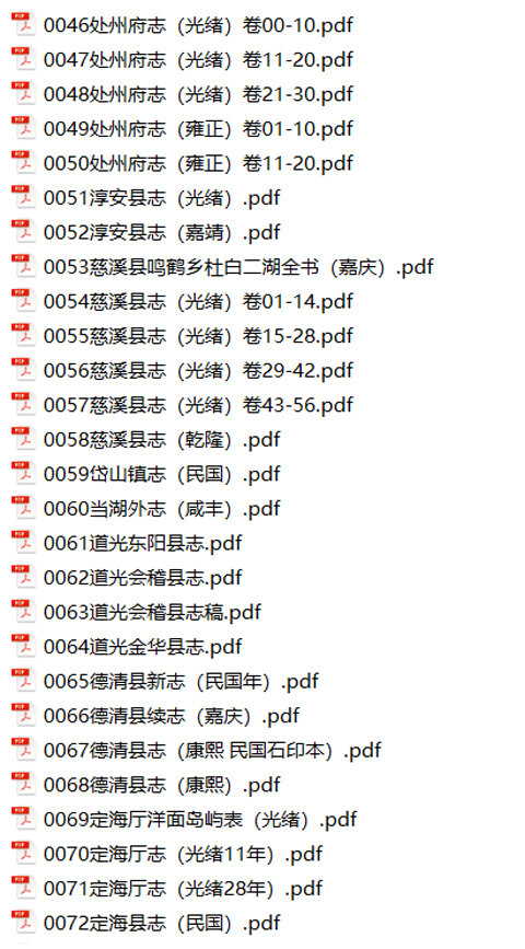 浙江地方志县志明清民国版本