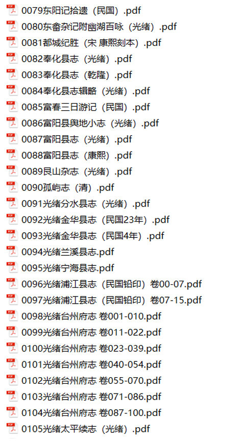 浙江地方志县志明清民国版本