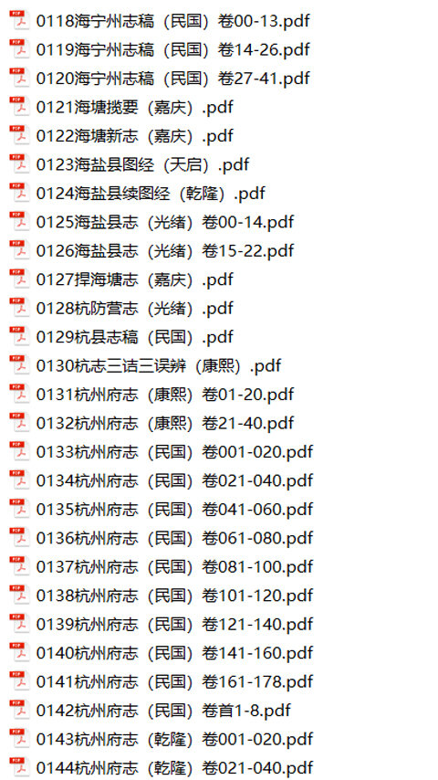 浙江地方志县志明清民国版本
