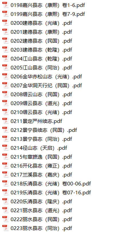 浙江地方志县志明清民国版本