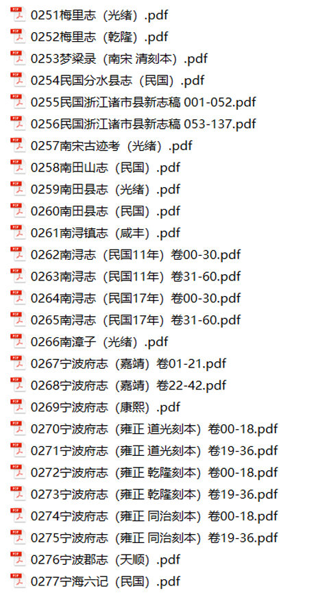 浙江地方志县志明清民国版本