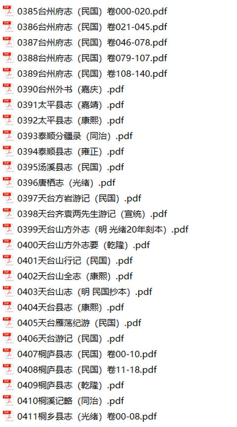 浙江地方志县志明清民国版本