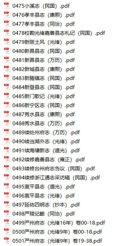 浙江地方志县志明清民国版本