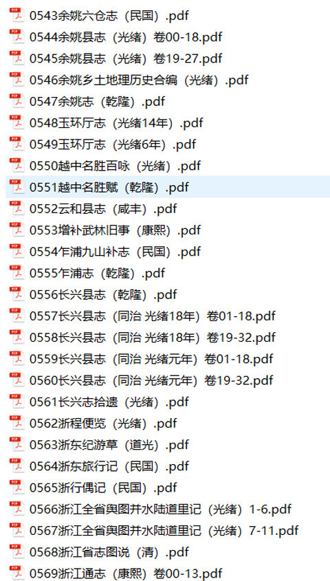 浙江地方志县志明清民国版本