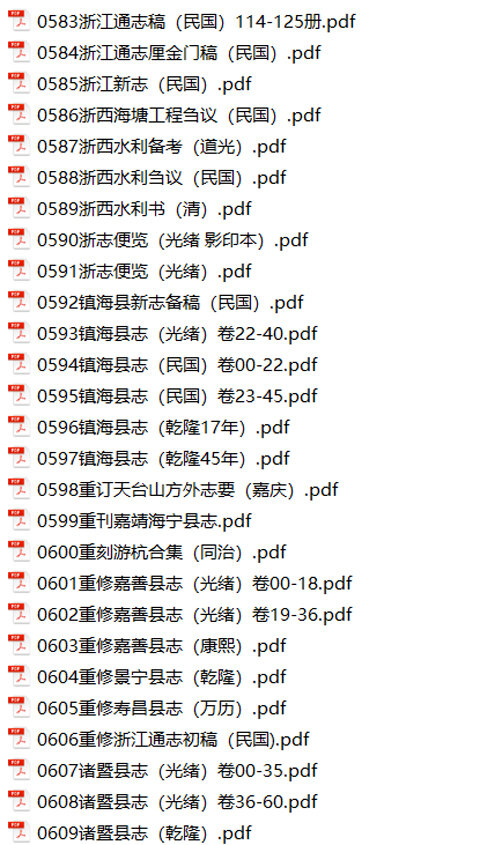 浙江地方志县志明清民国版本