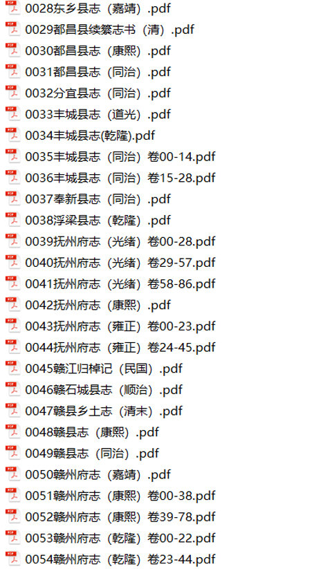 江西地方志县志明清民国版本