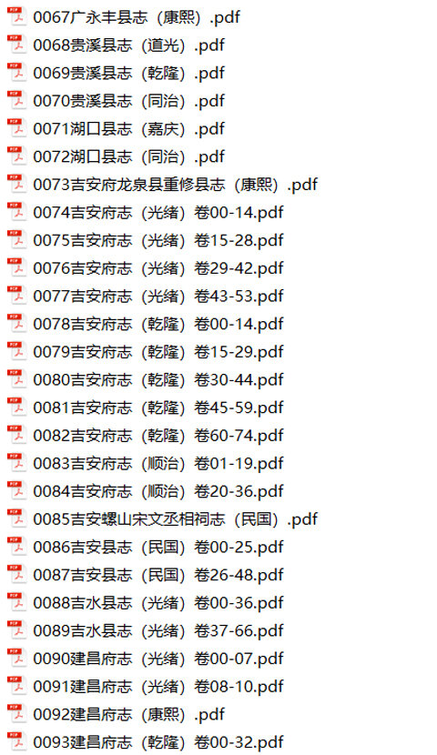 江西地方志县志明清民国版本