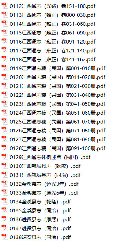 江西地方志县志明清民国版本