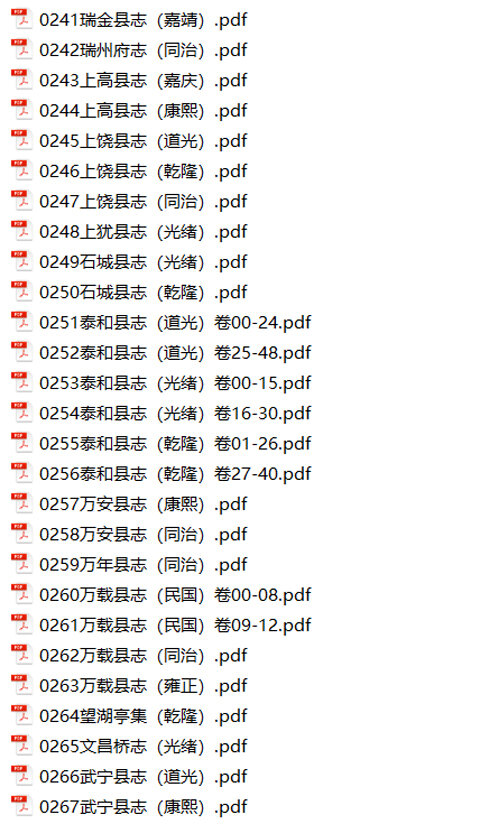 江西地方志县志明清民国版本
