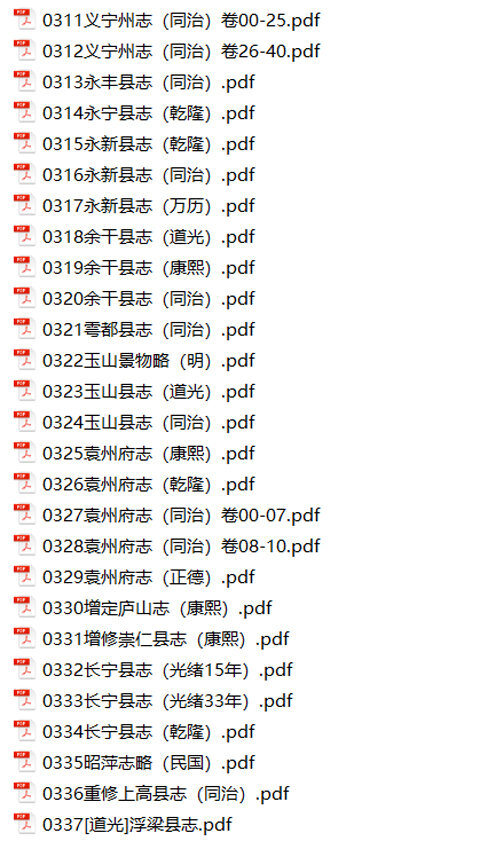 江西地方志县志明清民国版本