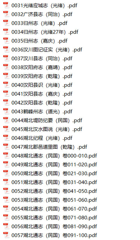 湖北地方志县志明清民国版本