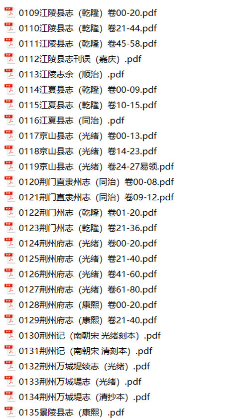 湖北地方志县志明清民国版本
