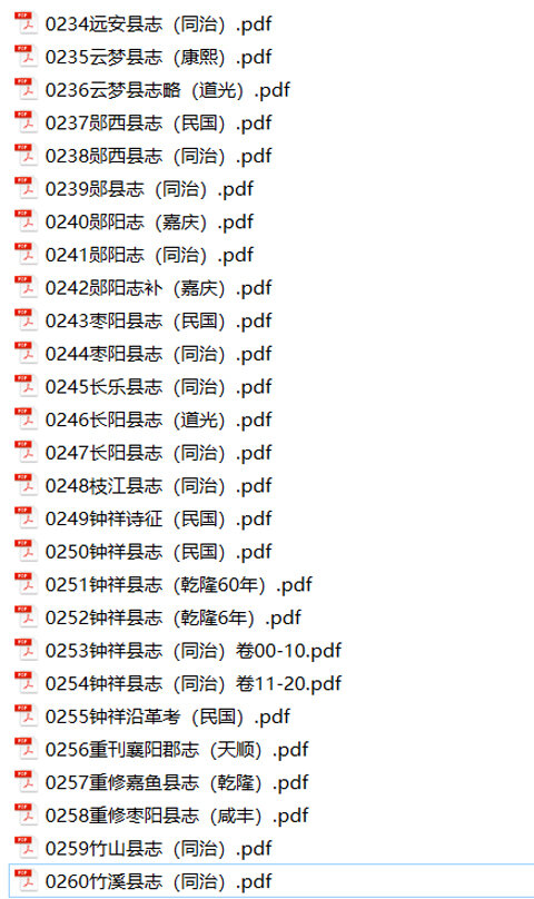 湖北地方志县志明清民国版本