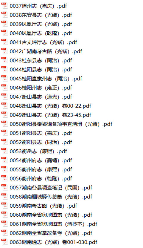 湖南地方志县志明清民国版本