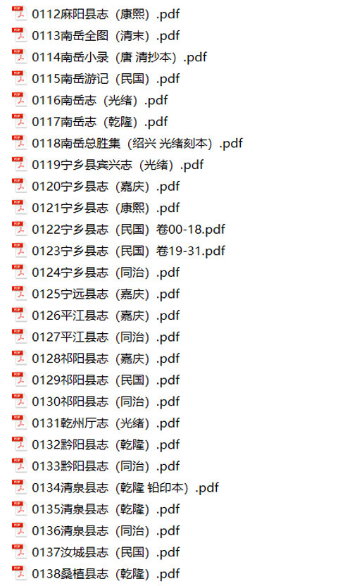 湖南地方志县志明清民国版本