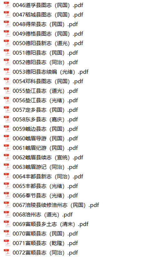 四川地方志县志明清民国版本