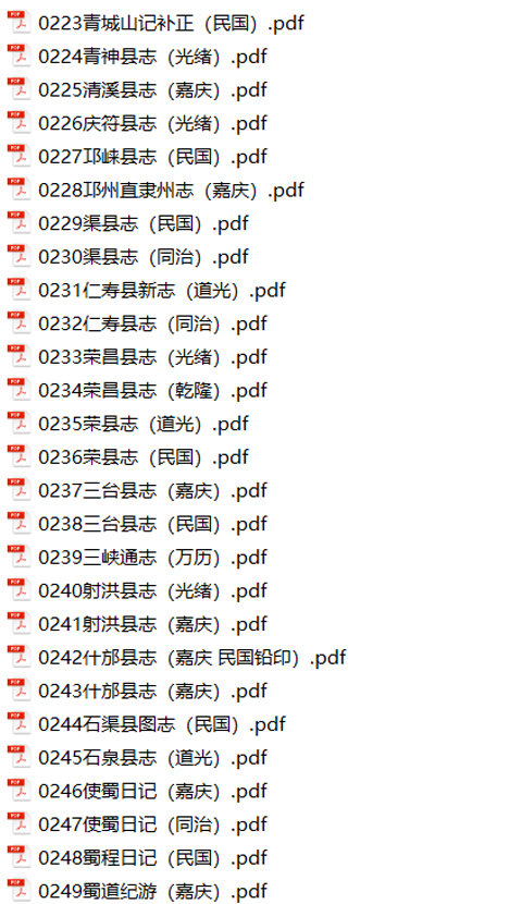 四川地方志县志明清民国版本