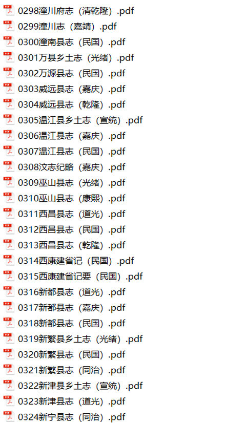 四川地方志县志明清民国版本