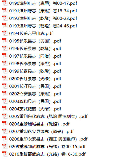 福建地方志县志明清民国版本