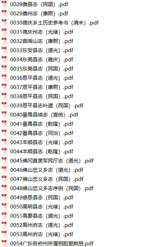 广东地方志县志明清民国版本