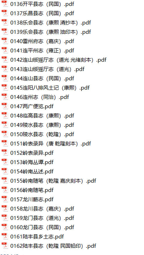 广东地方志县志明清民国版本