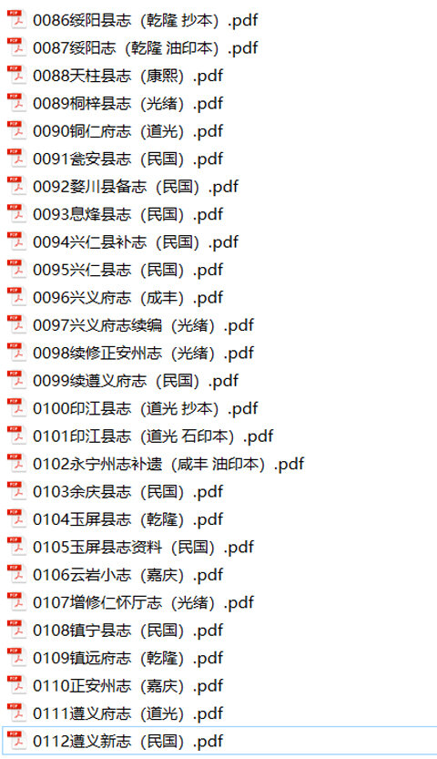 广西贵州地方志县志明清民国版本