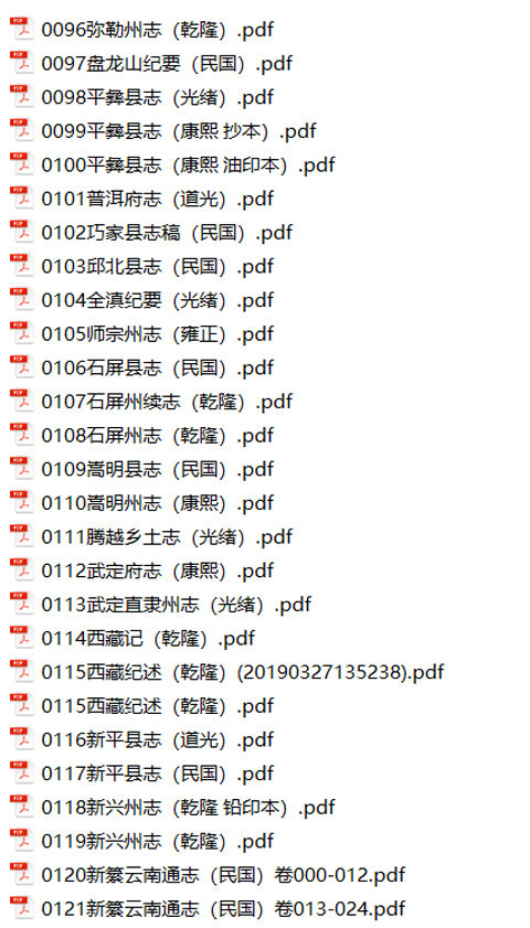 云南西藏地方志县志明清民国版本