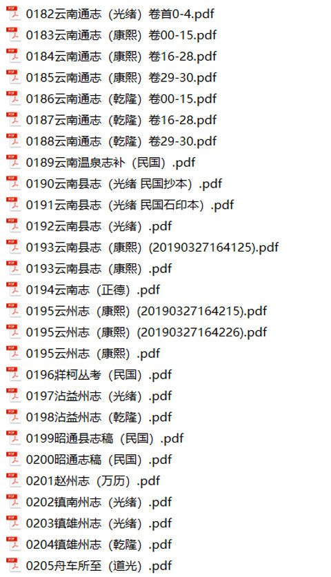 云南西藏地方志县志明清民国版本