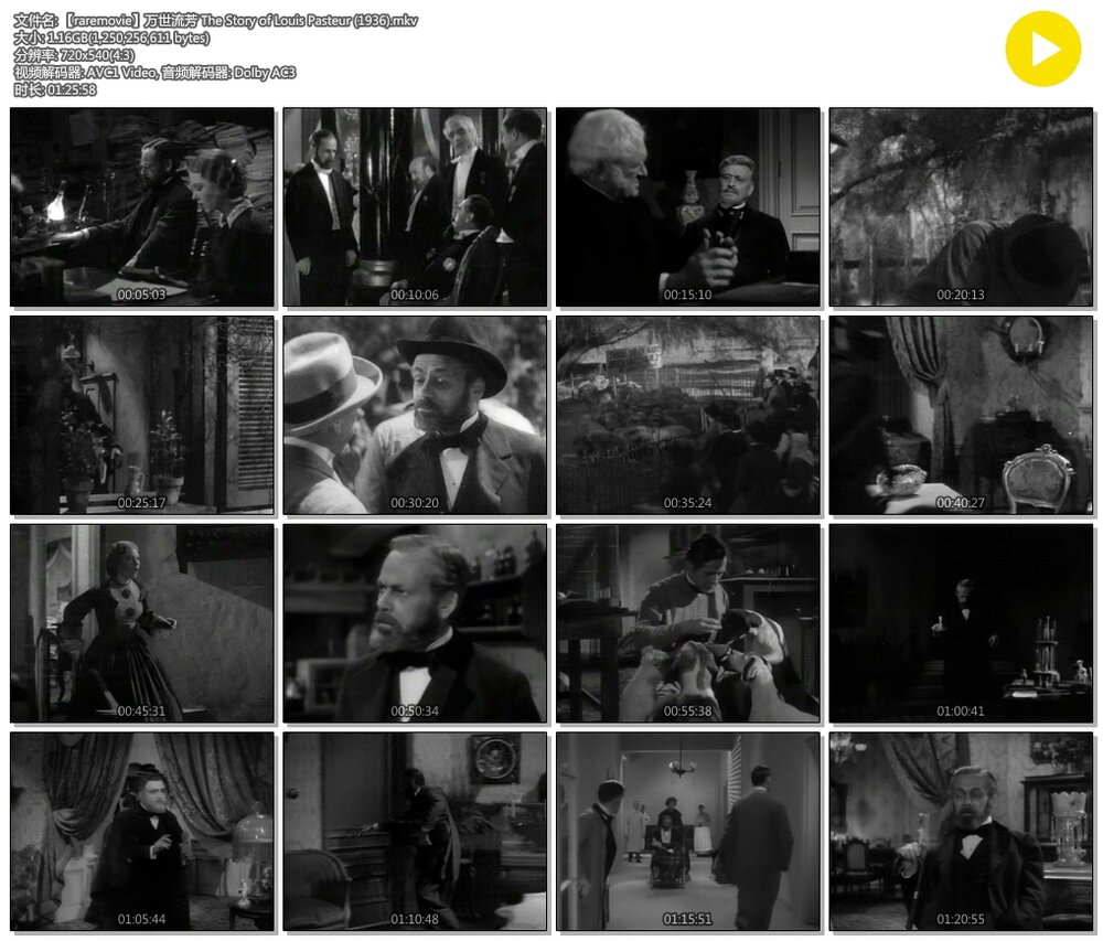 1936.万世流芳 巴斯德传 黑白中字 高清 美国传记历史 The Story of Louis Pasteu