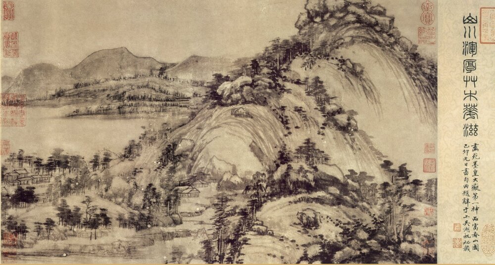 元黄公望绘画10套富春山居图快雪时晴图水阁清幽图