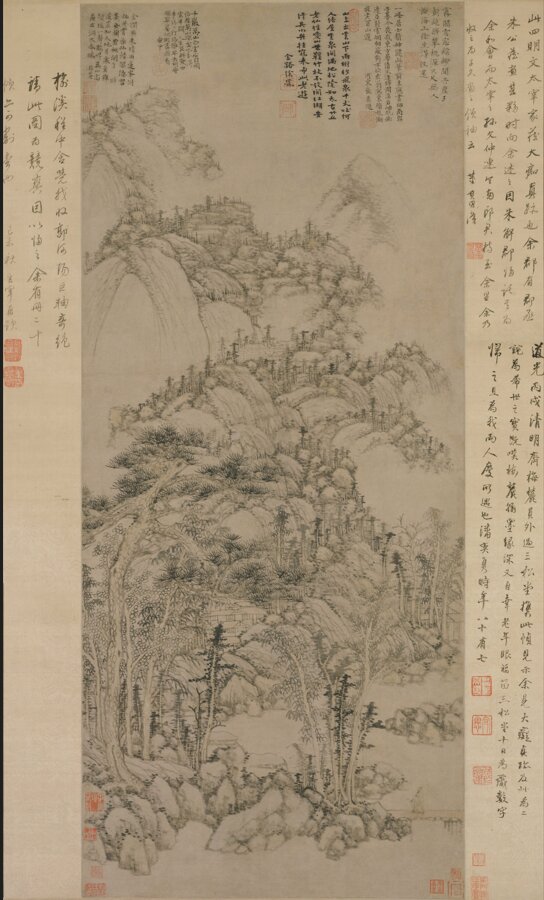 元黄公望绘画10套富春山居图快雪时晴图水阁清幽图