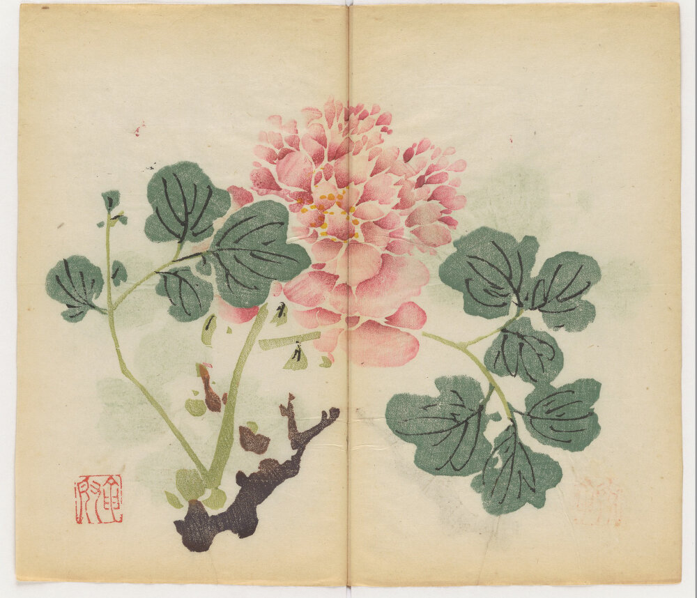 十竹斋书画谱及相关画册绘刻印于一体木版水印版画