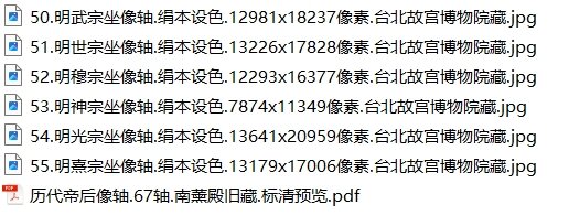 历代帝后像轴历代帝王半身像册南薰殿旧藏
