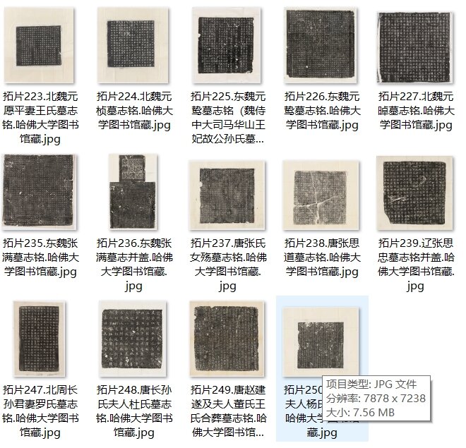 历代石刻墓志拓片哈佛藏本淮南王墓志铭李辅光