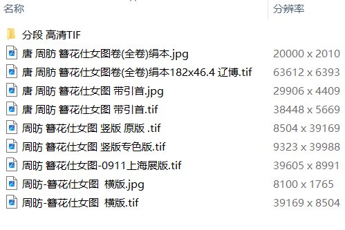 唐周昉绘画15套合集簪花仕女图宫姬调琴图内人双陆图麟趾图