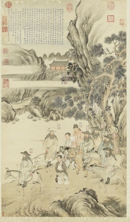 唐韩滉绘画合集五牛图丰稔图卷西城乐归图卷
