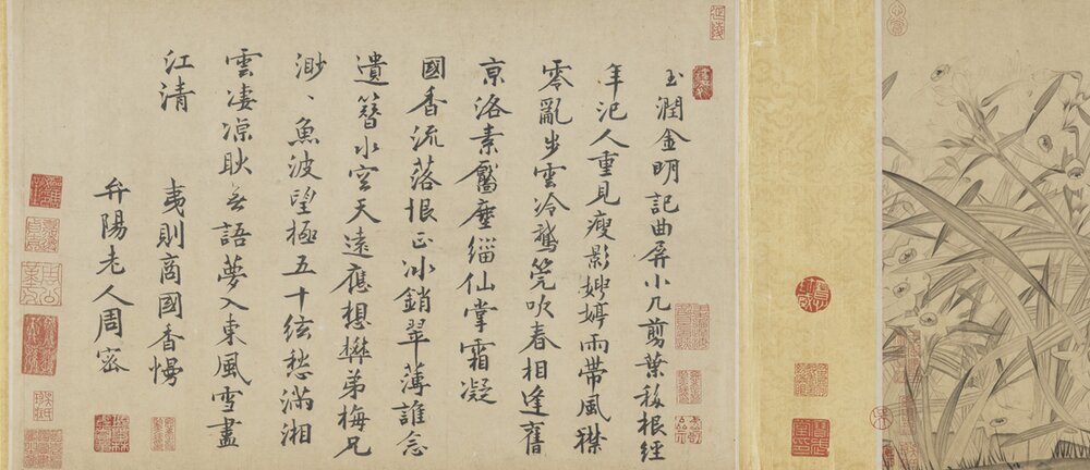 赵孟坚书画合集水仙图墨兰图岁寒三友图自书诗卷