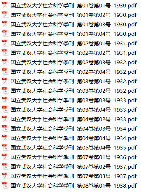 国立武汉大学社会科学季刊合集1930-1938及文哲季刊民国期刊