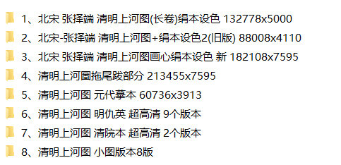清明上河图超高清TIF张择端仇英清院本画心题跋北宋名画多版