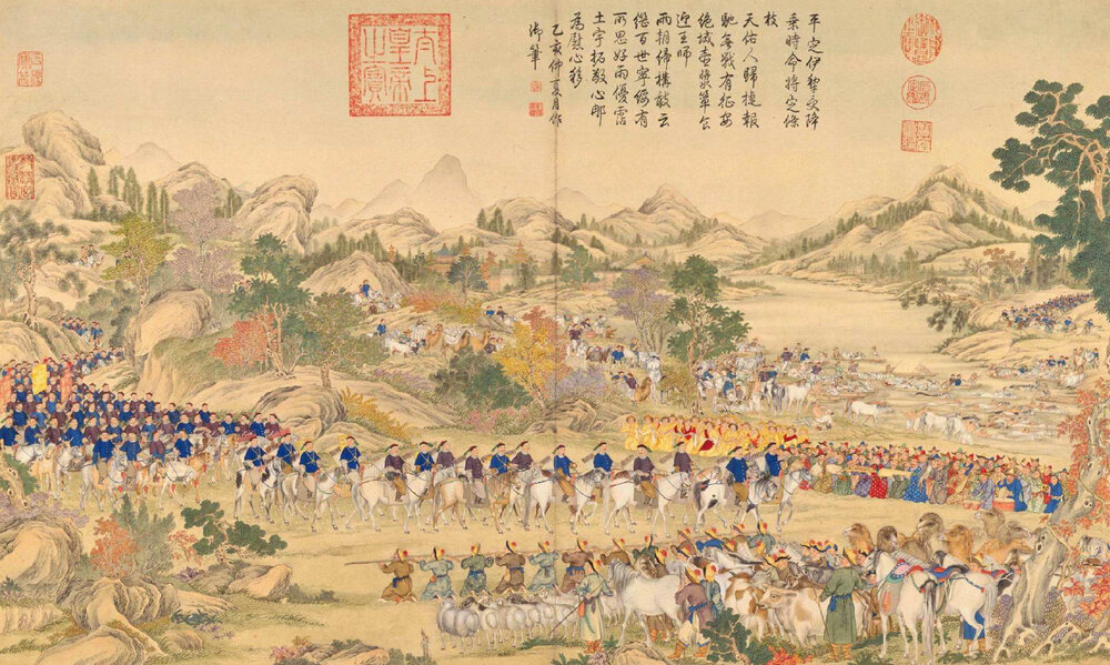 清朝铜版画合集郎世宁铜版画战争圆明园西洋楼铜版画
