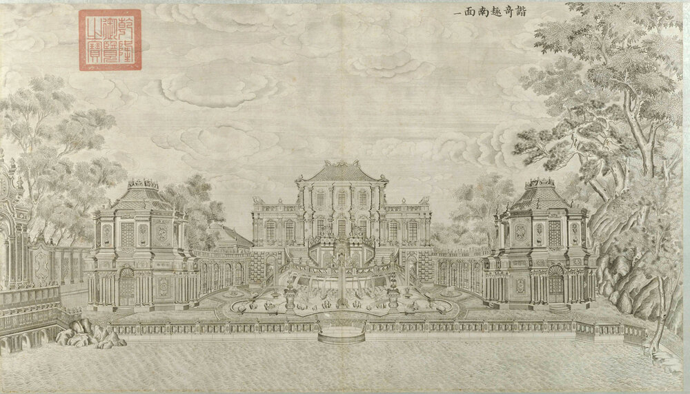 清朝铜版画合集郎世宁铜版画战争圆明园西洋楼铜版画