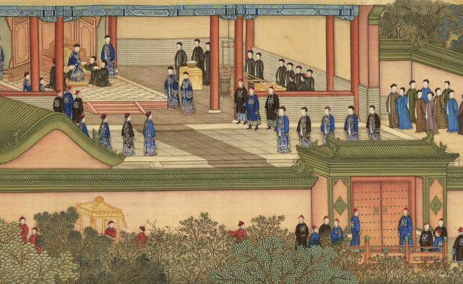 清郎世宁绘画合集百骏图仙萼长春图雍正乾隆帝王图铜版画