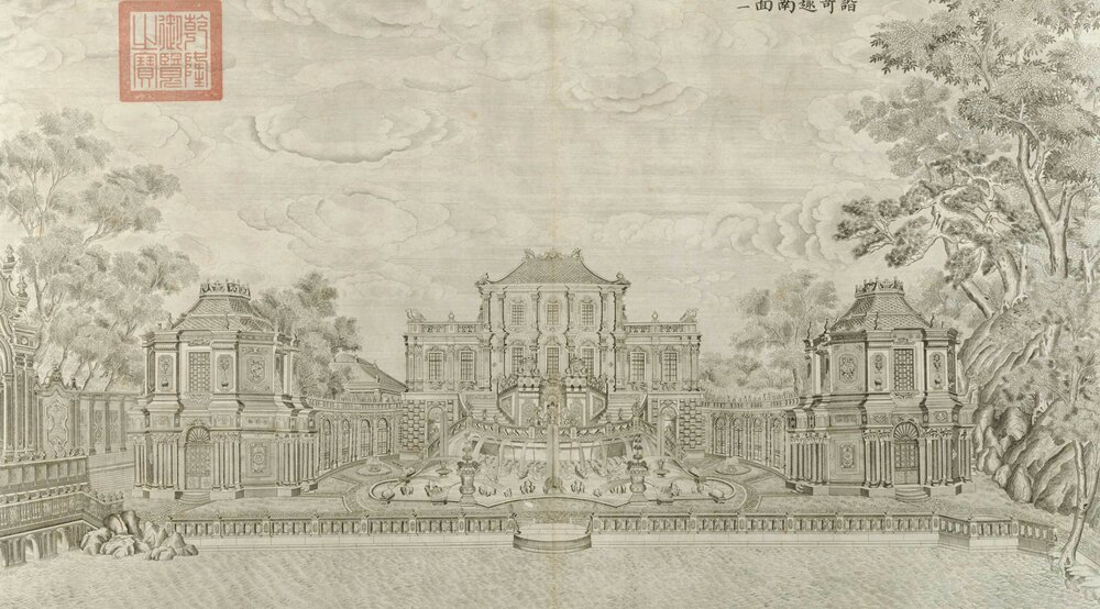 清郎世宁绘画合集百骏图仙萼长春图雍正乾隆帝王图铜版画