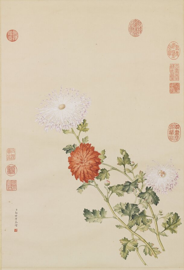 清郎世宁绘画合集百骏图仙萼长春图雍正乾隆帝王图铜版画